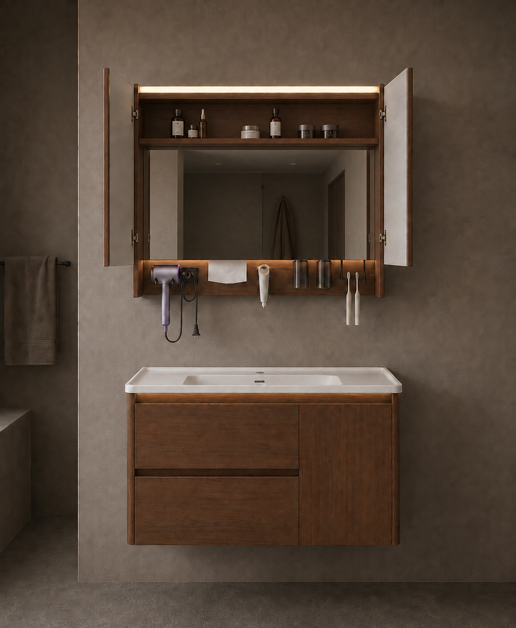 Fontera Luna Series Bathroom Cabinet Set