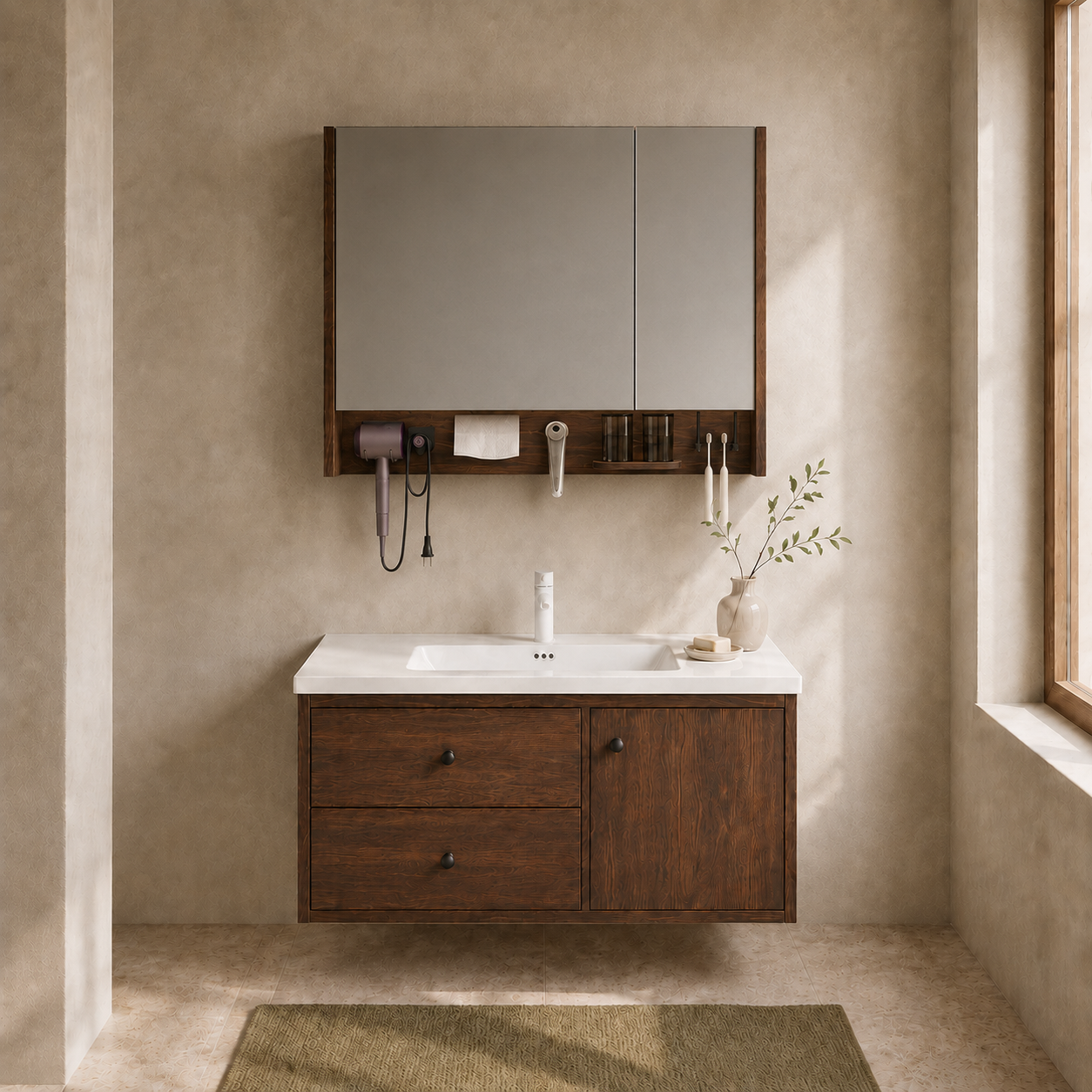Fontera MCM Series Bathroom Cabinet Set