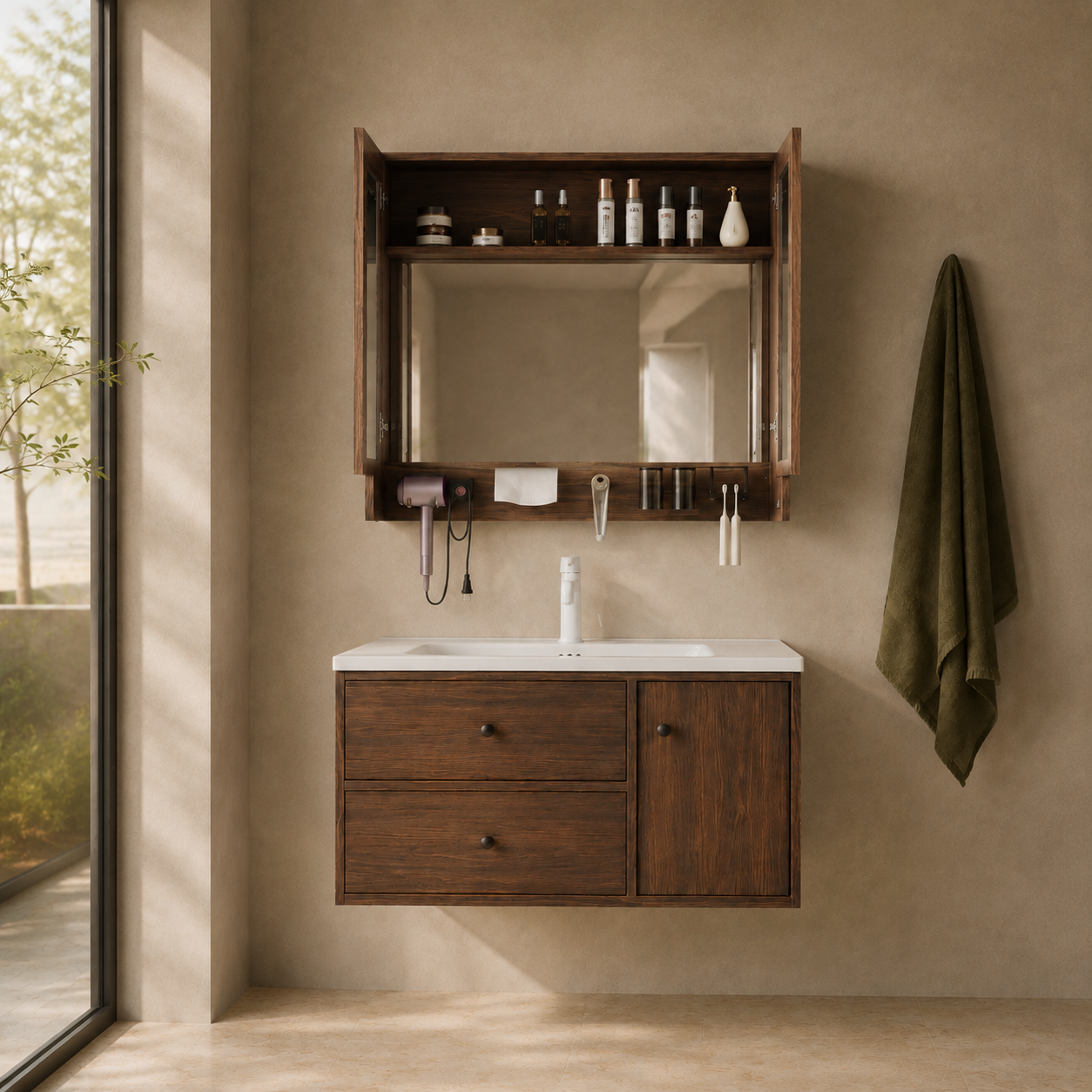 Fontera MCM Series Bathroom Cabinet Set