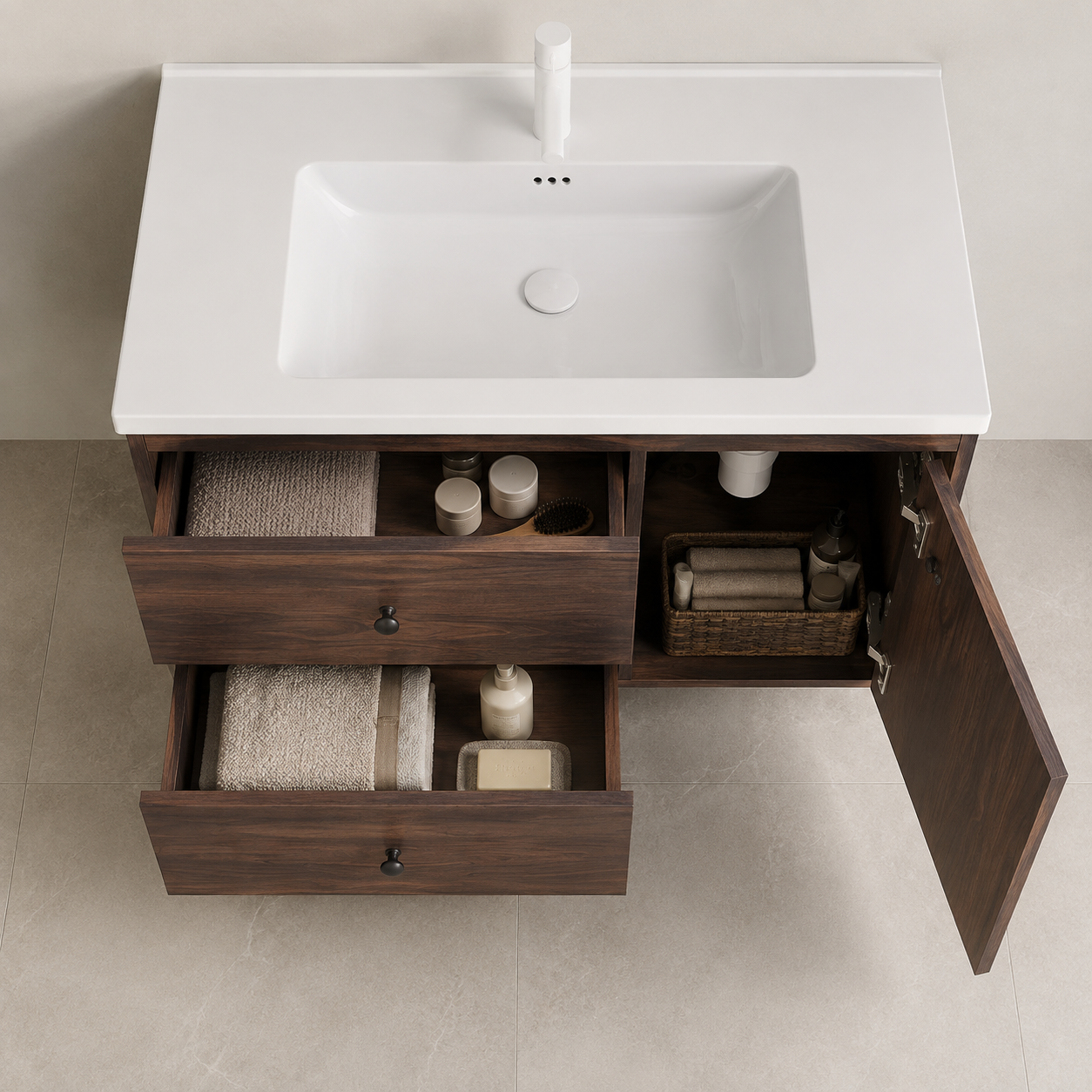 Fontera MCM Series Bathroom Cabinet Set