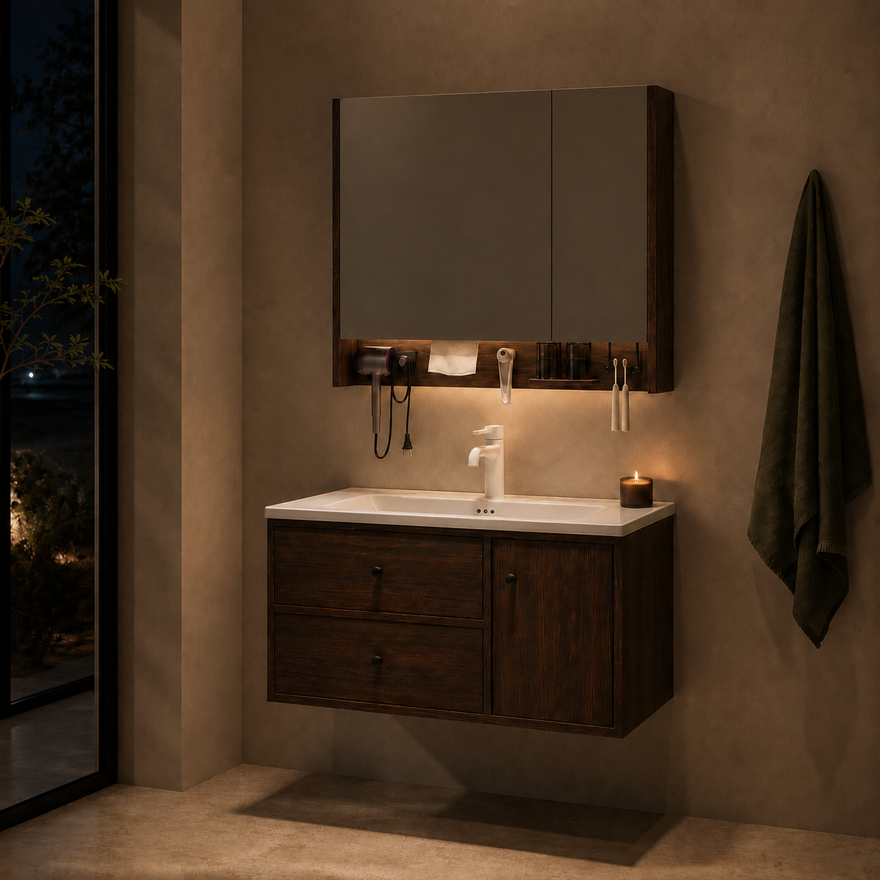 Fontera MCM Series Bathroom Cabinet Set